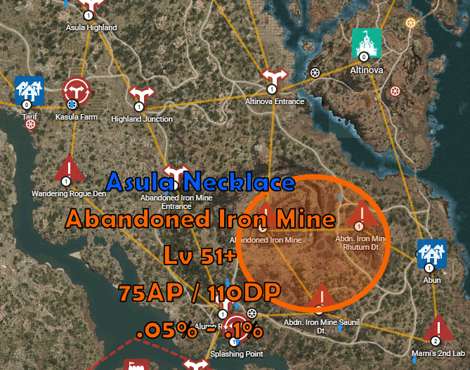 BDO Asula Necklace Location Map