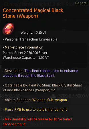 BDO Concentrated Magical Black Stone (Weapon)