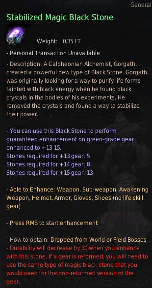 BDO Stabilized Magic Black Stone