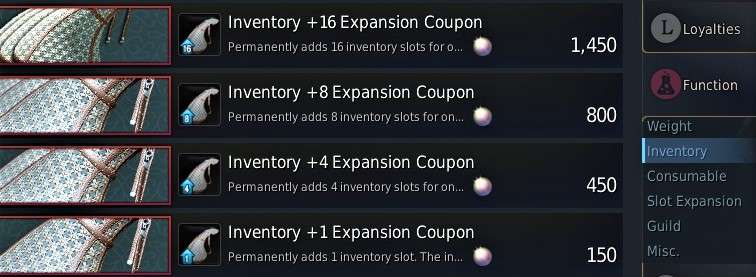 BDO Inventory Expansion Coupon via Pearls