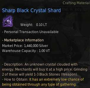 BDO Sharp Black Crystal Shard