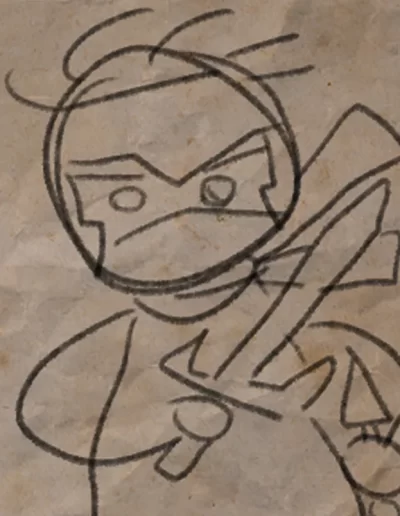 Ninja Paw Doodle Portrait