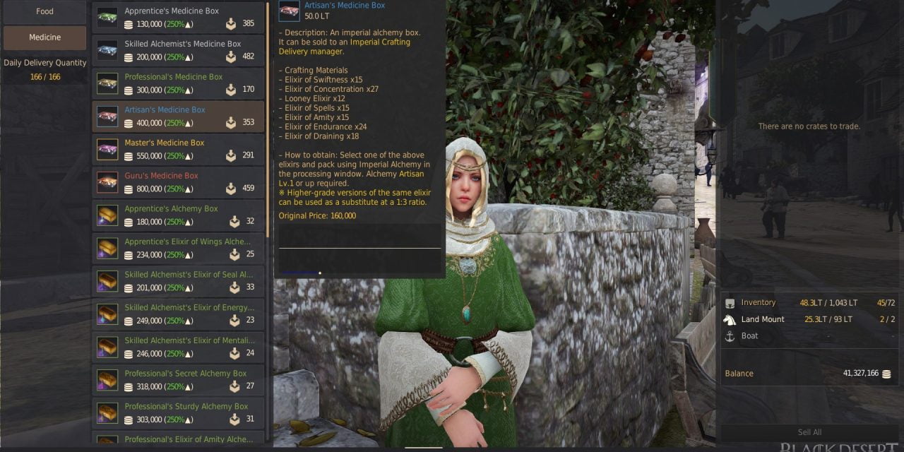 BDO Imperial Alchemy: Recipes & Silver (Imperial Crafting Delivery)