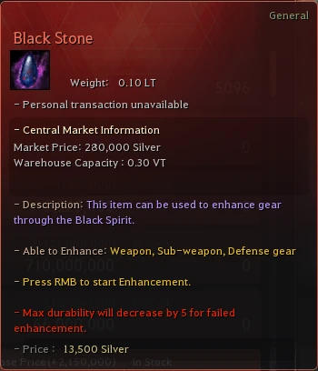 black stone weapon