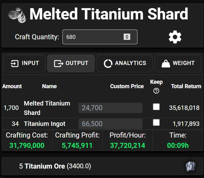 Melted Titantium Shard for Frigate