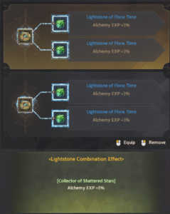 Alchemy Exp Lightstone Combo Effect