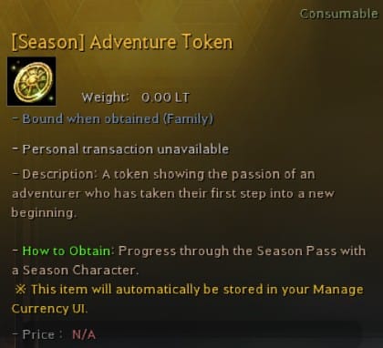 Season Adventure Token