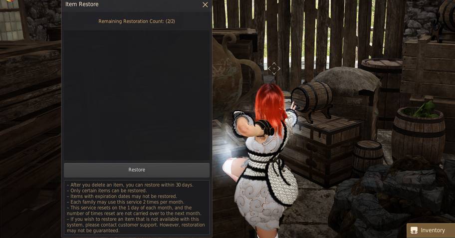 BDO Item Recovery for Accidentally Deleted Goods