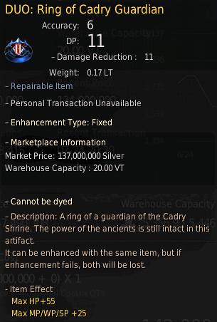 BDO Ring of the Cadry Guardian DUO