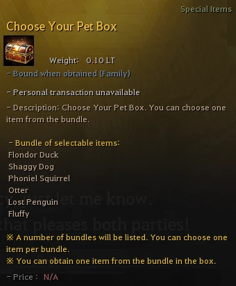 Choose Your Pet Box