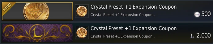 crystal preset expansion coupons