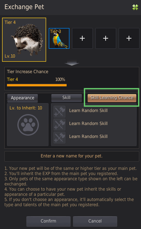 Pet Skill Learn Chance