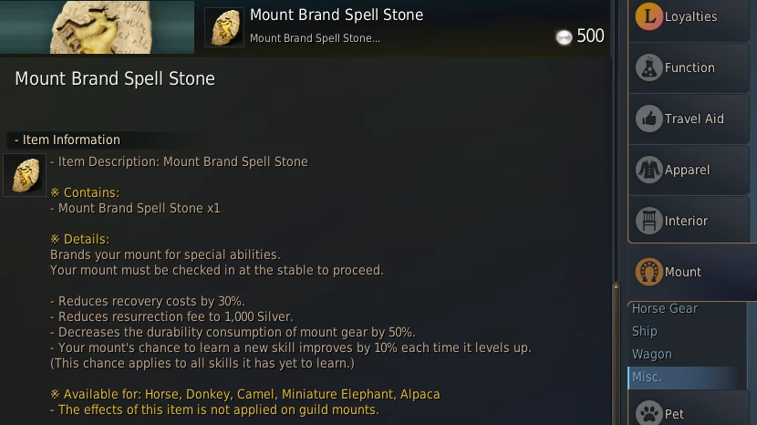 mount brand spell stone