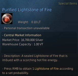 purified lightstone of fire