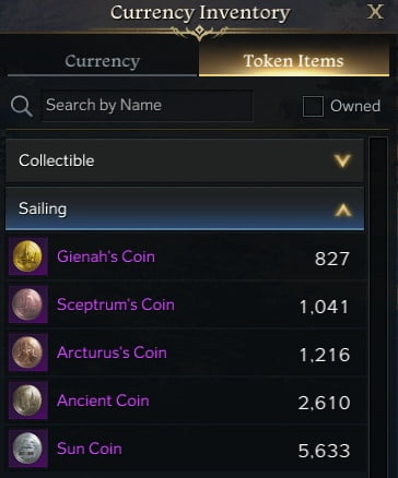 sailing coins currency window