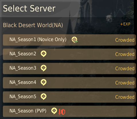 BDO Season Server List