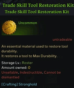 Trade Skill Tool Restoration Kit