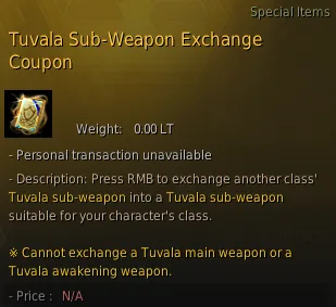 tuvala sub weapon exchange