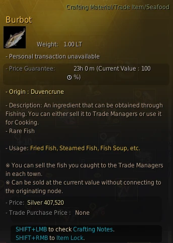 trade item: yellow fish